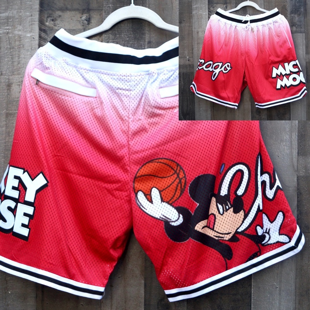 Headgear Classics StreetWear Mickey Mouse Mens Mesh Baseketball Shorts